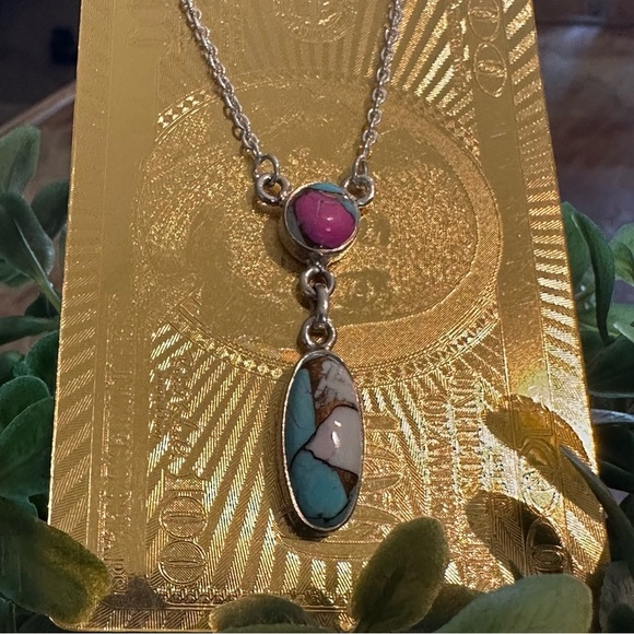 SOLD ON FB New Cotton Candy 16” to 18” Turquoise Necklace - Picture 3 of 8